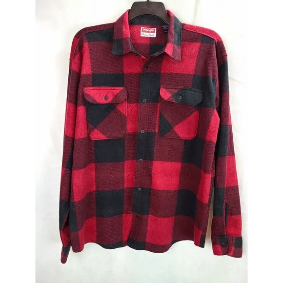 Wrangler Shirts Vintage Wrangler Mens L Black Red Buffalo